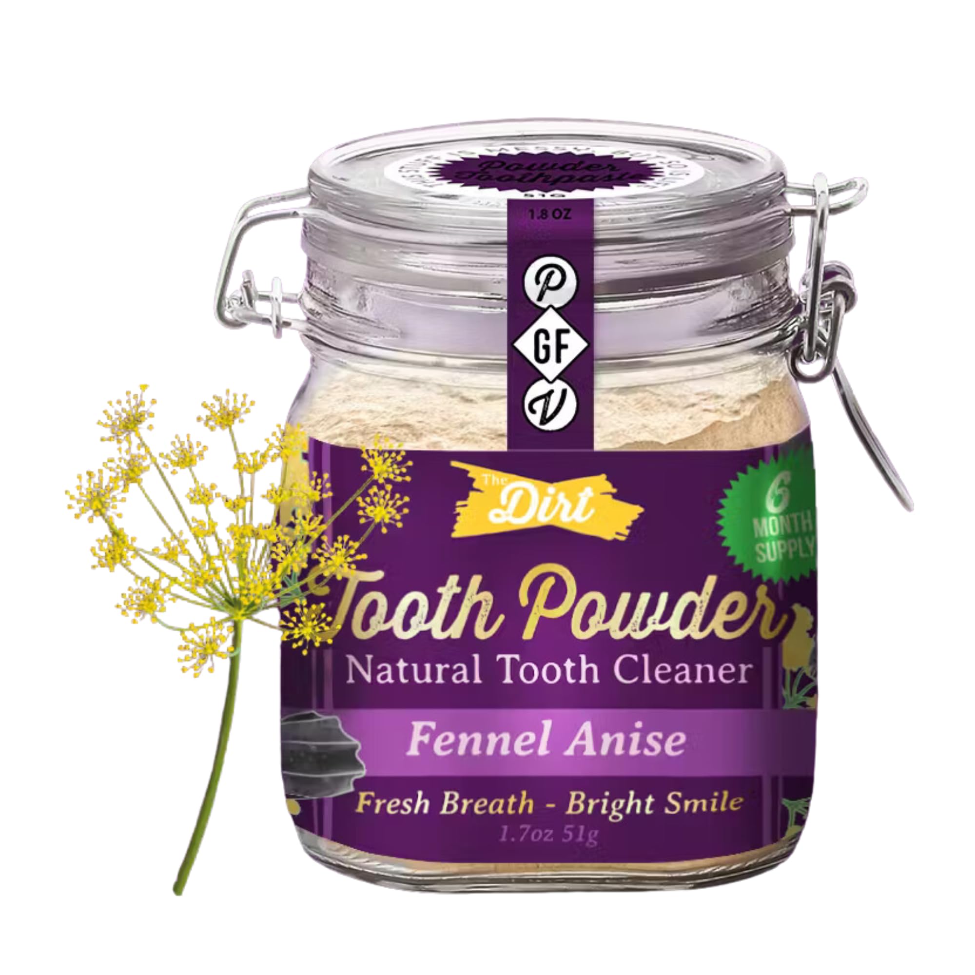 The Dirt remineralizing tooth powder jar close-up
