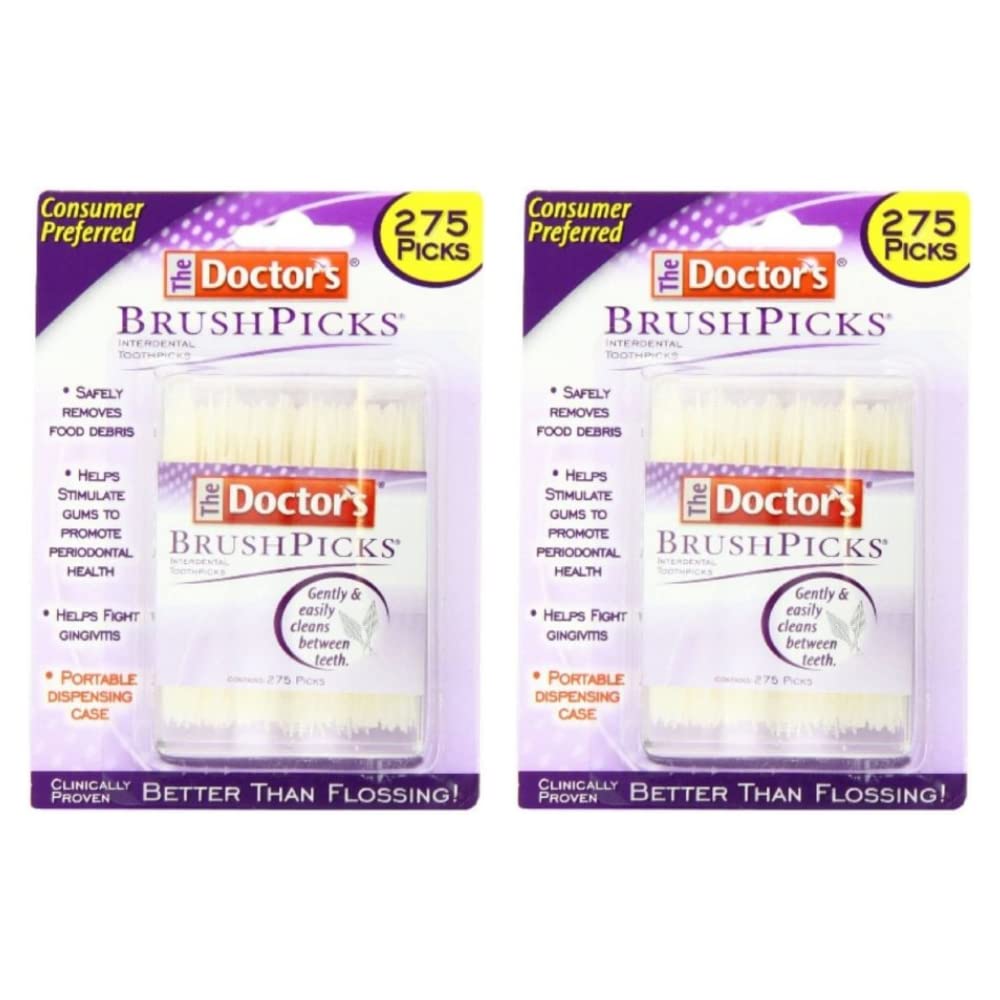 The Doctor's BrushPicks box front with 275 picks per pack