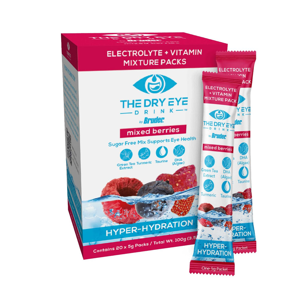 The Dry Eye Drink mixed berry stick pack for on-the-go hydration