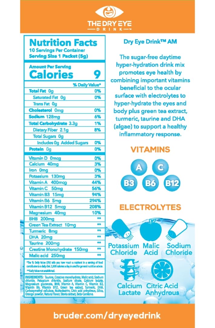 The Dry Eye Drink on-the-go setup demonstrates lactose-free hydration in a pocket-friendly kit.