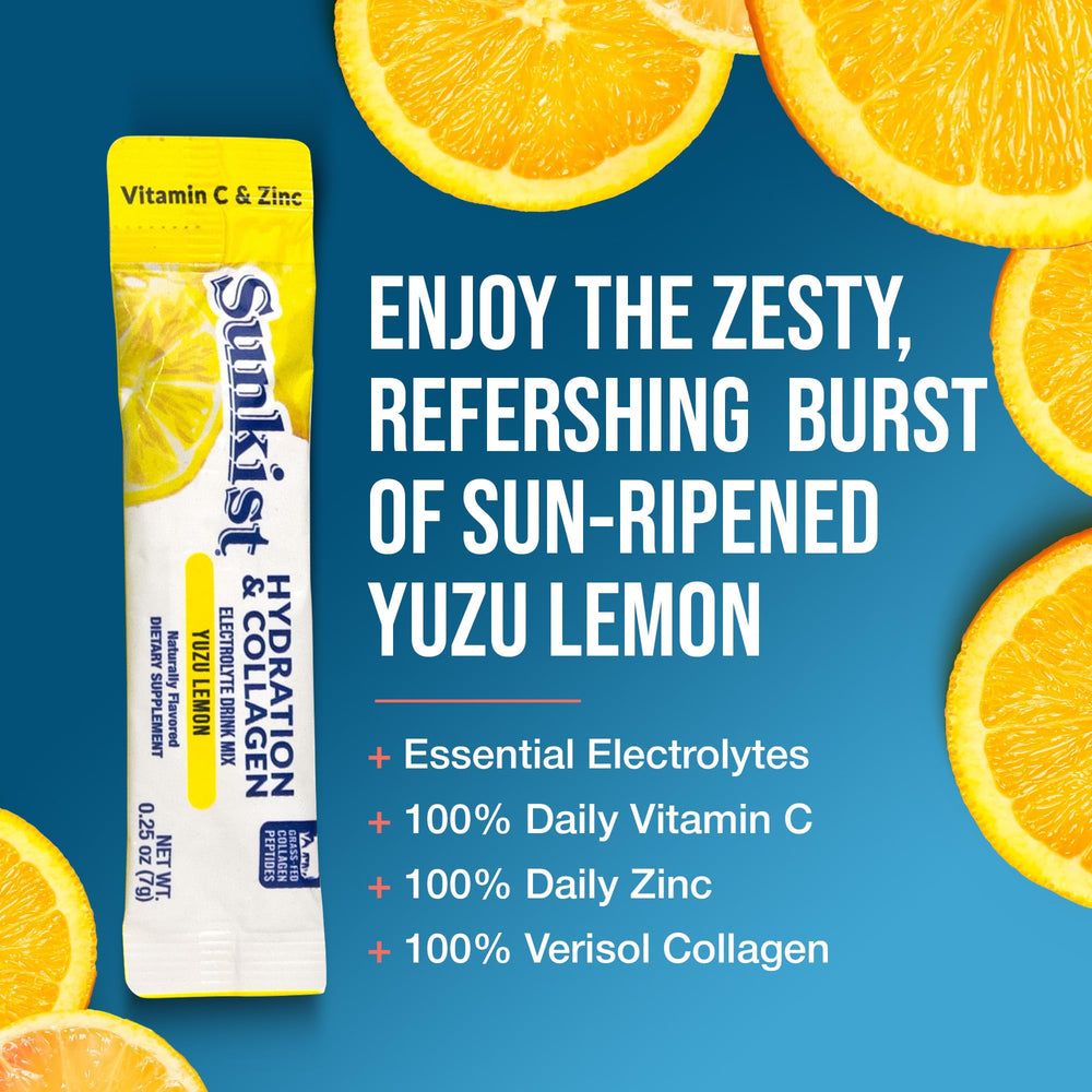 The Frozen Bean Sunkist Yuzu Lemon packet delivers zesty hydration on demand.