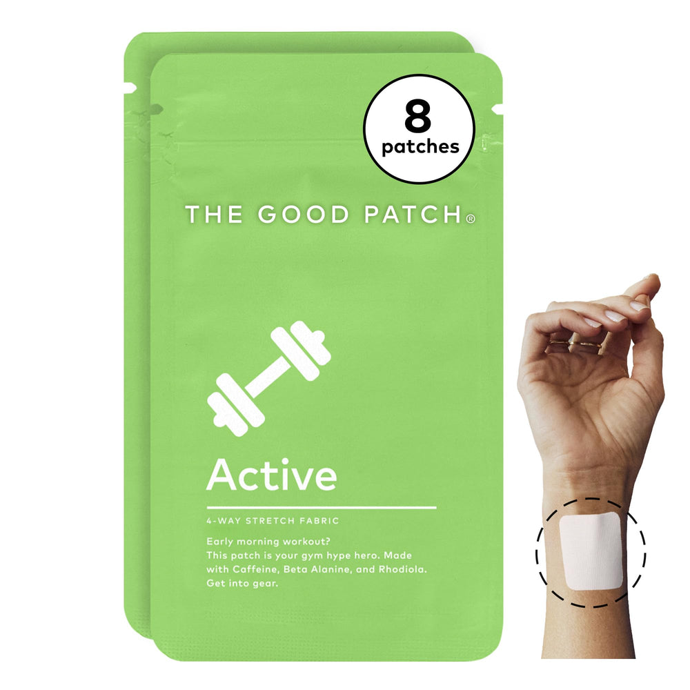 The Good Patch Active Patch energy pack highlights plant-powered support for daily activity.