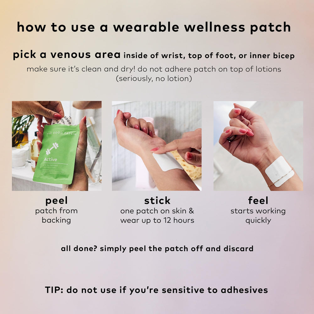 The Good Patch Active Patch stretch fabric stays in place through movement.