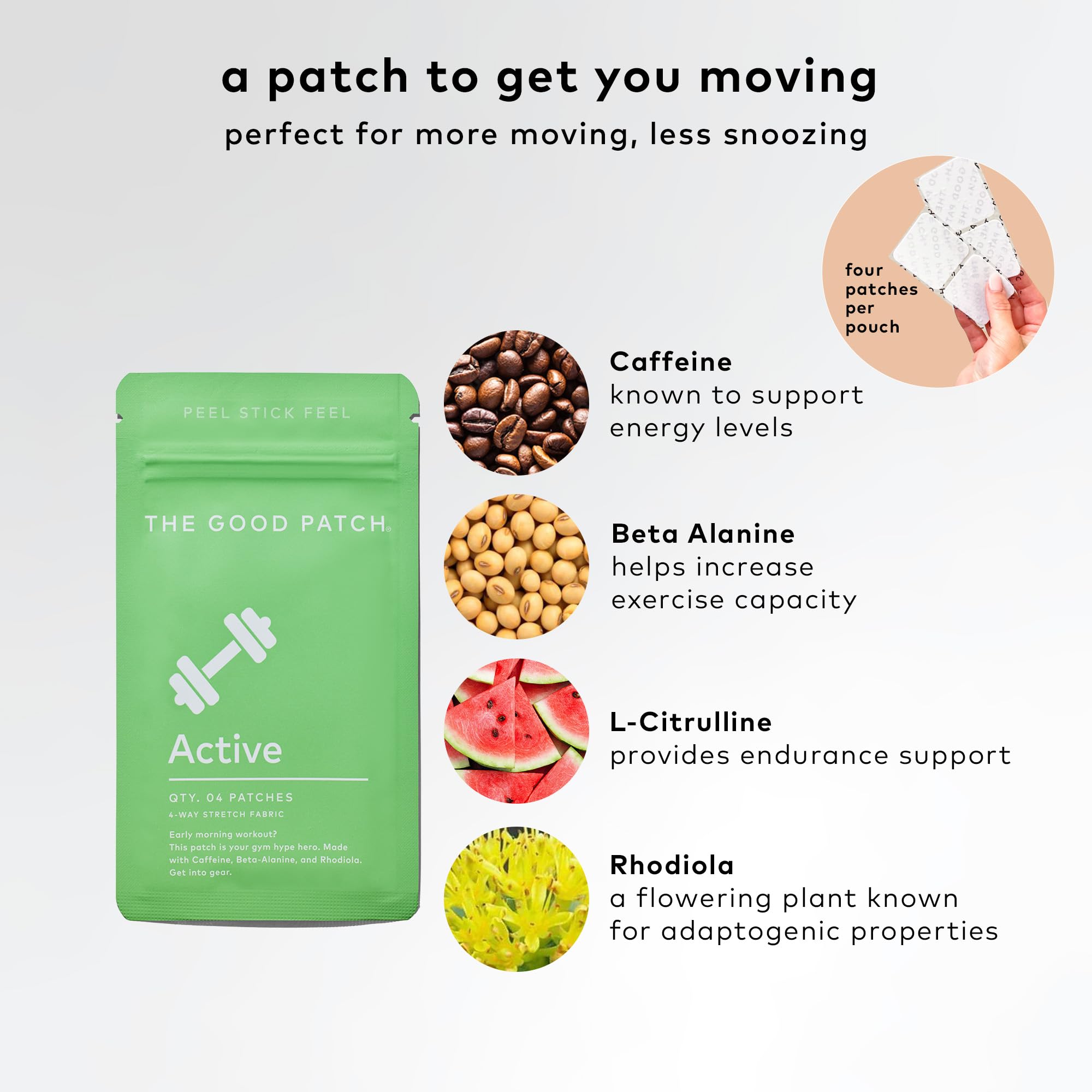 The Good Patch Active Patch on the wrist demonstrates easy, secure wear during workouts.