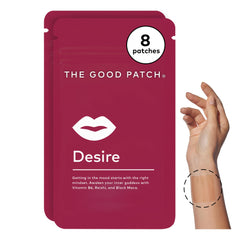 The Good Patch Desire packaging with eight patches