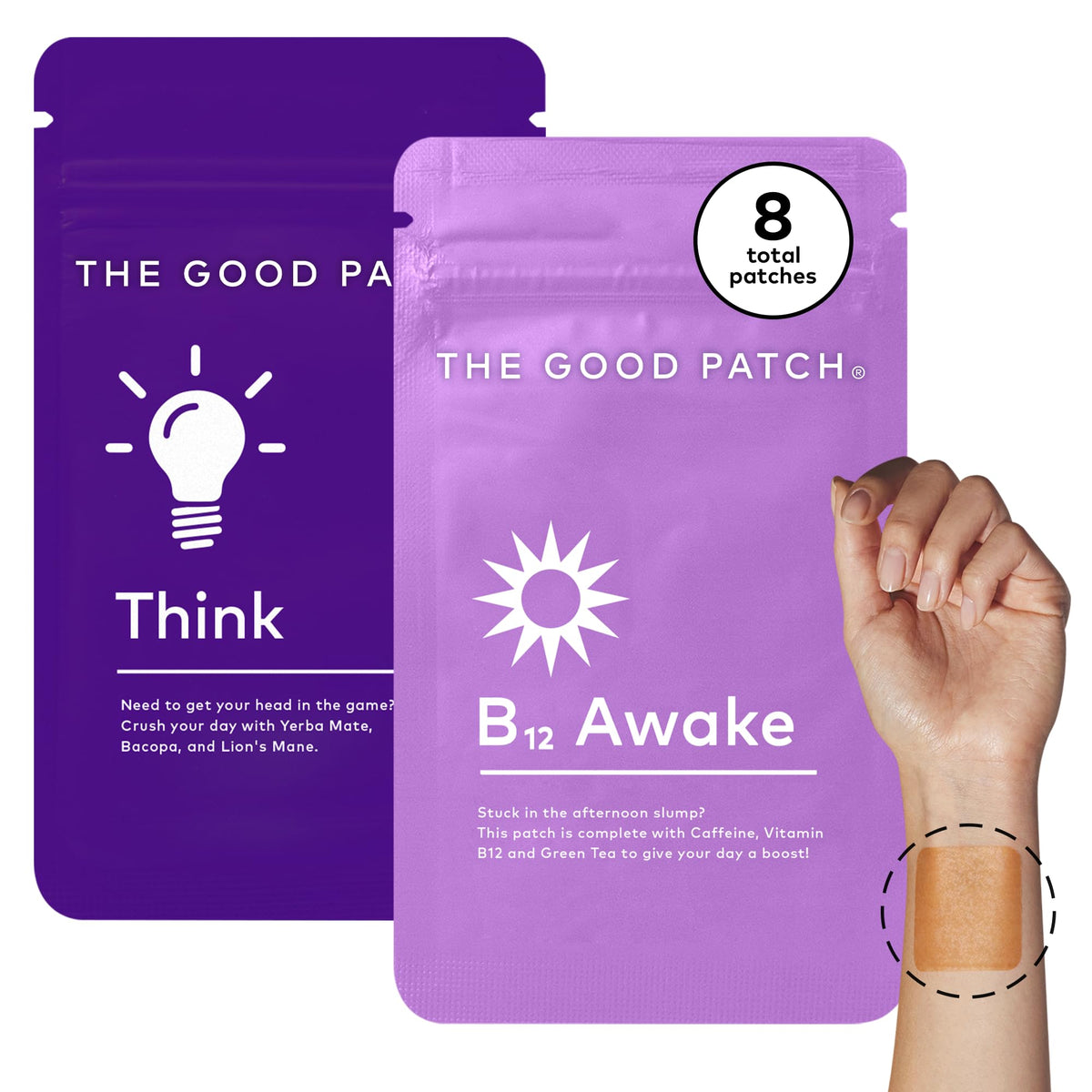 Front view of The Good Patch Weekday Hustle Duo 8-patch pack