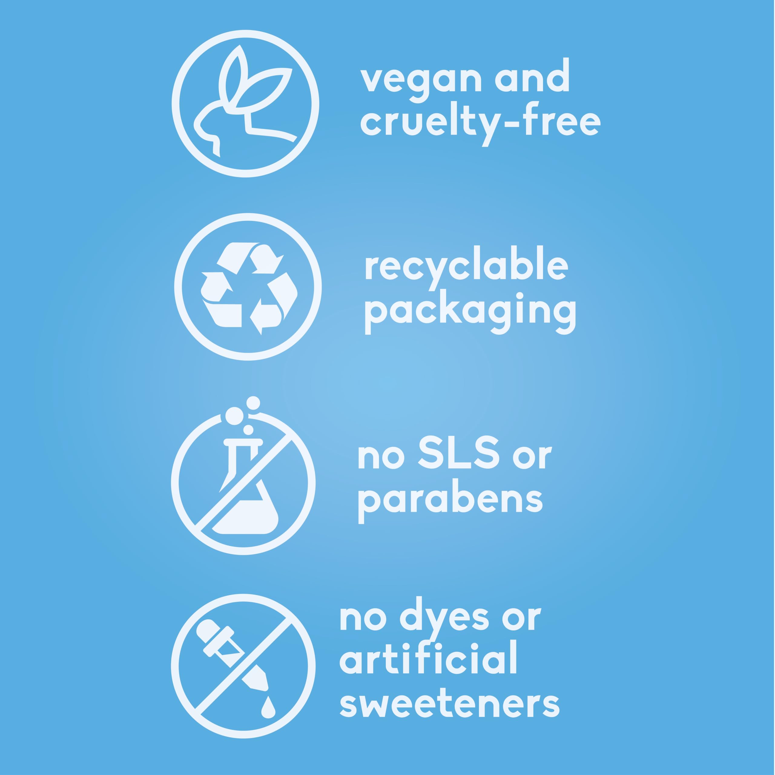 Recyclable packaging icon for The Humble Co toothpaste