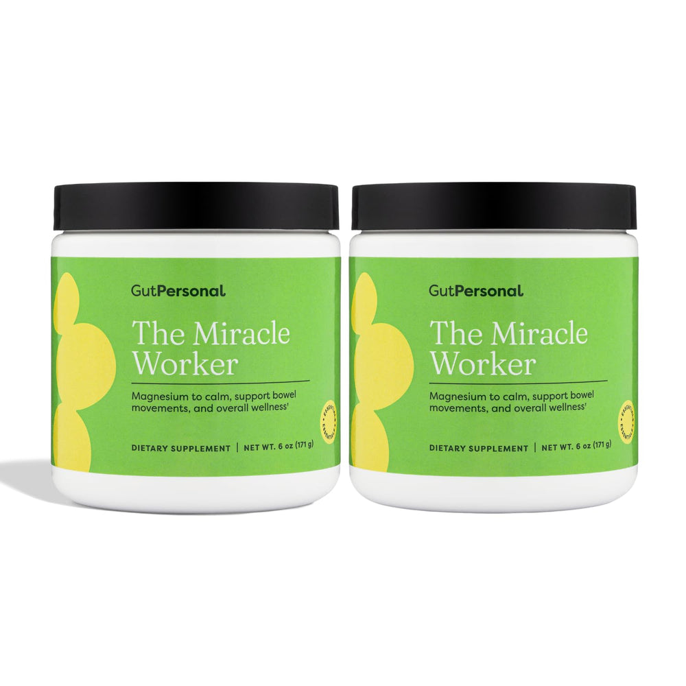 Product bottle of Miracle Worker Magnesium Powder in strawberry flavor