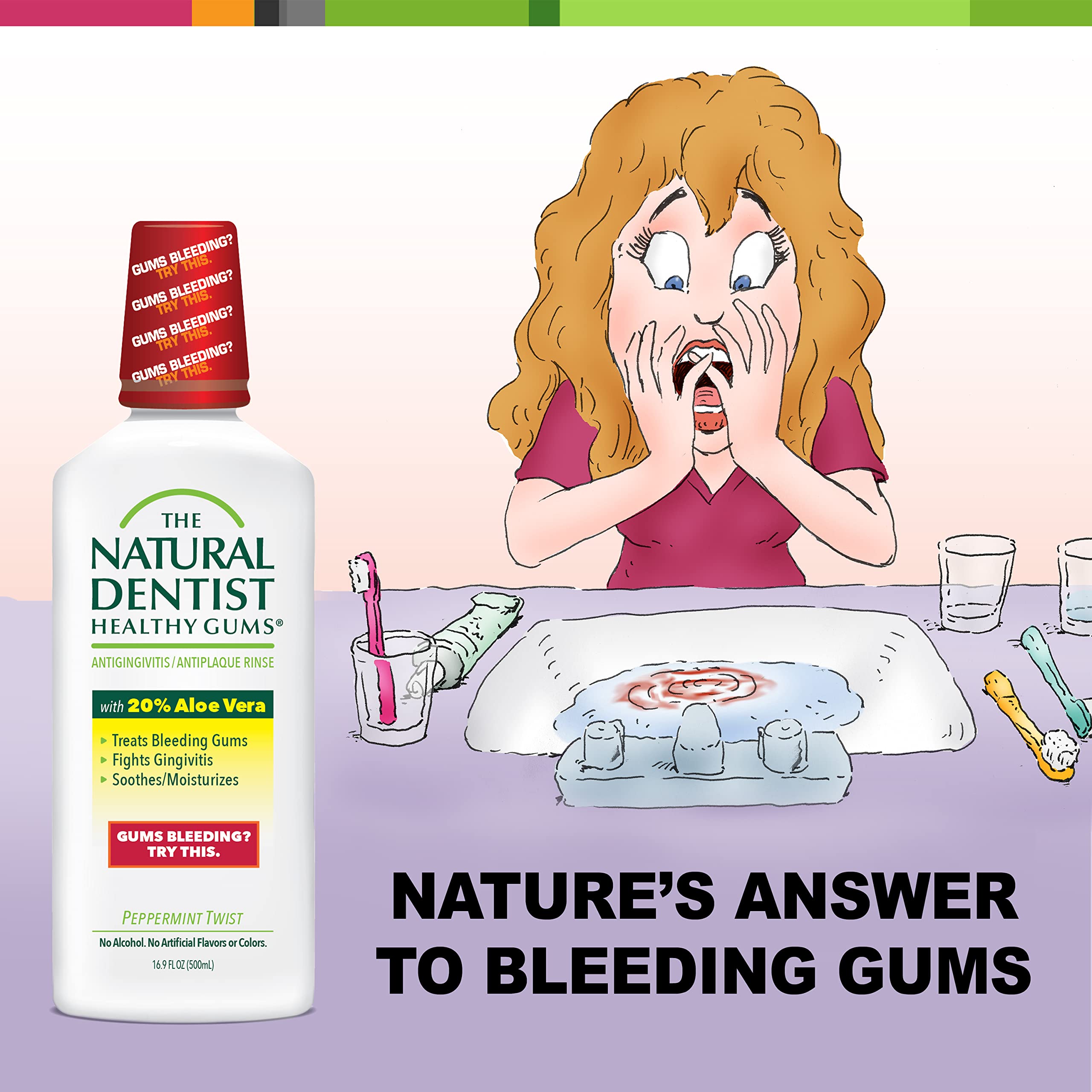 Front bottle view of The Natural Dentist Healthy Gums Rinse