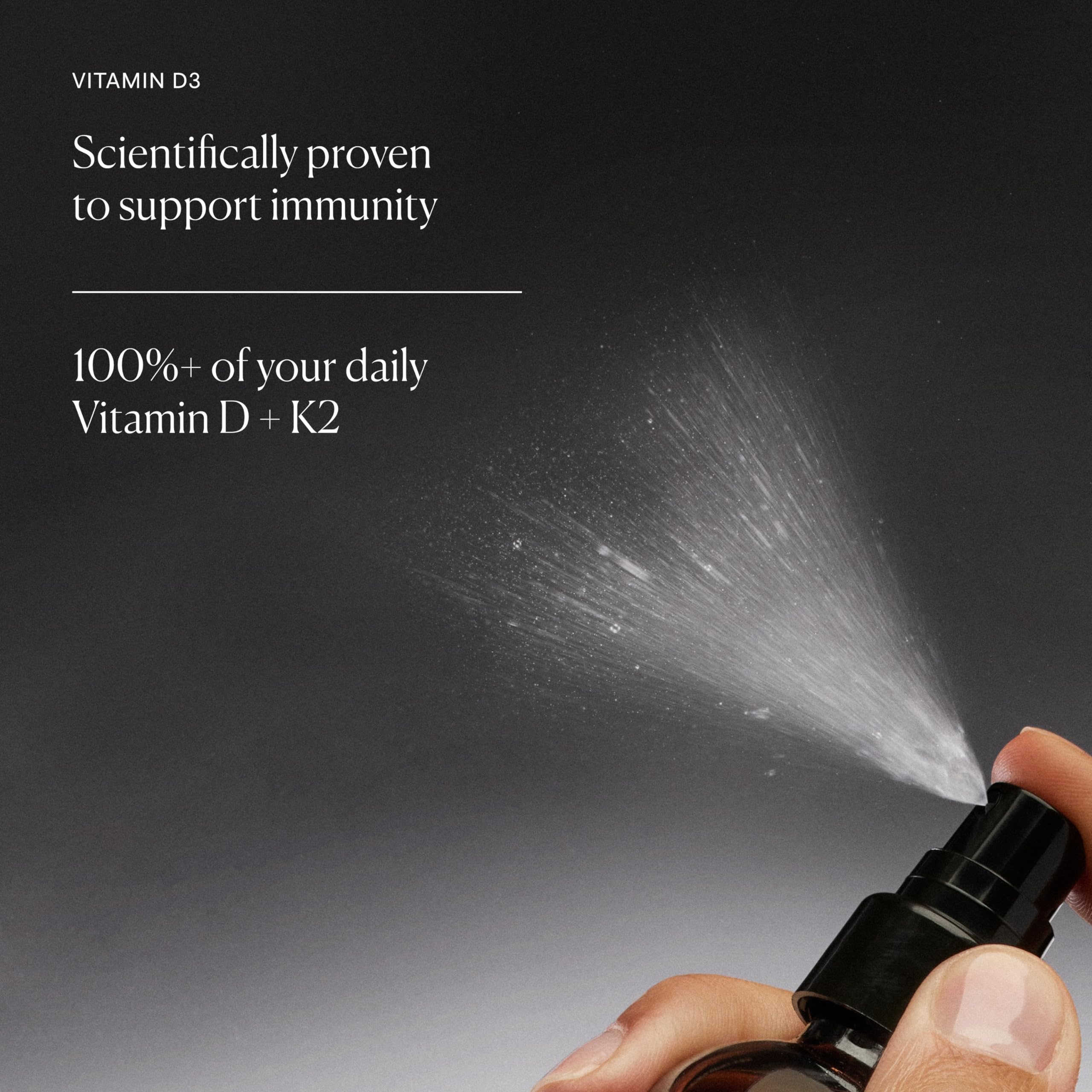 The Nue Co Vitamin D Spray packaging displayed on a white background