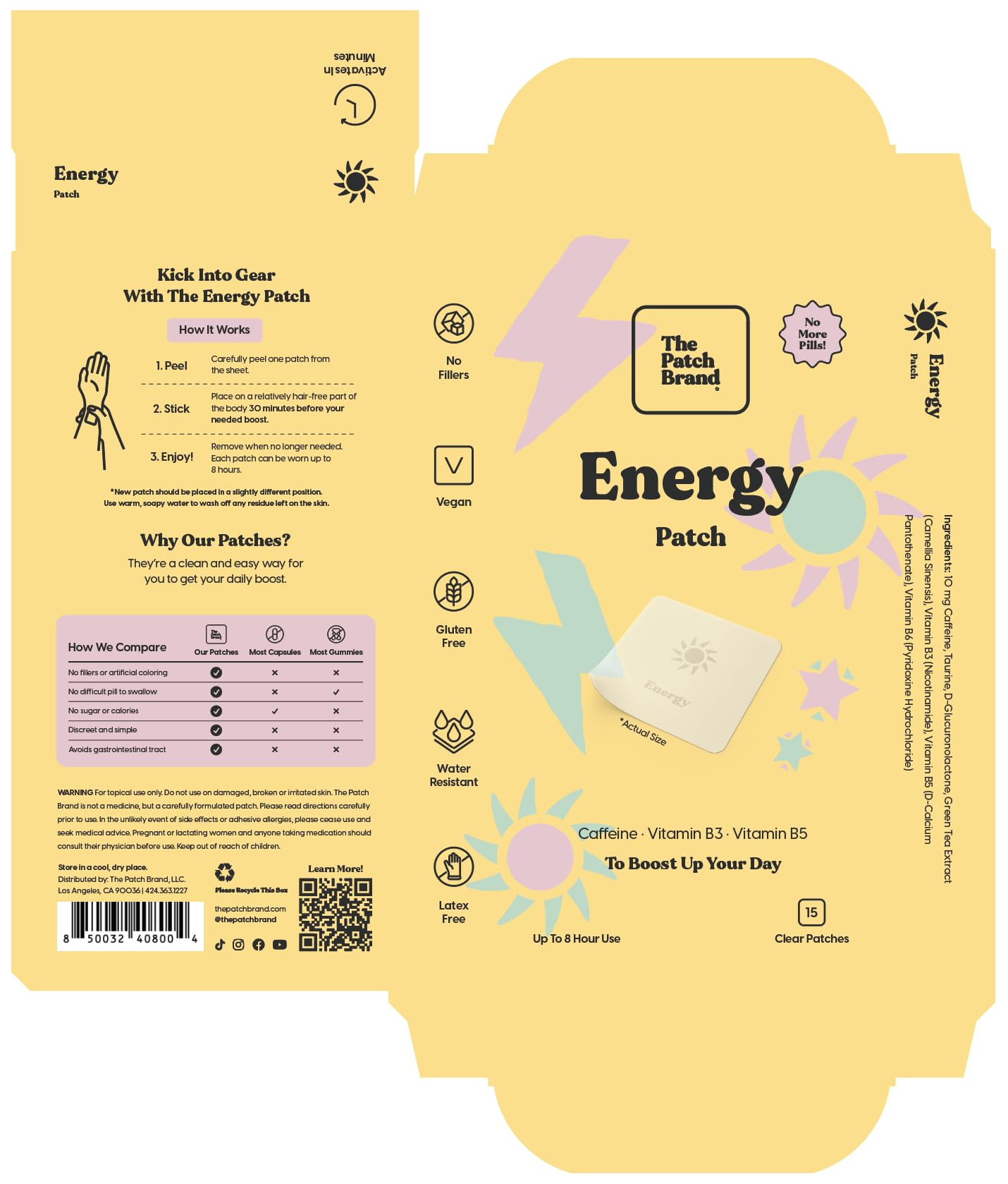 Concept image of all-day energy from The Patch Brand Energy Patch