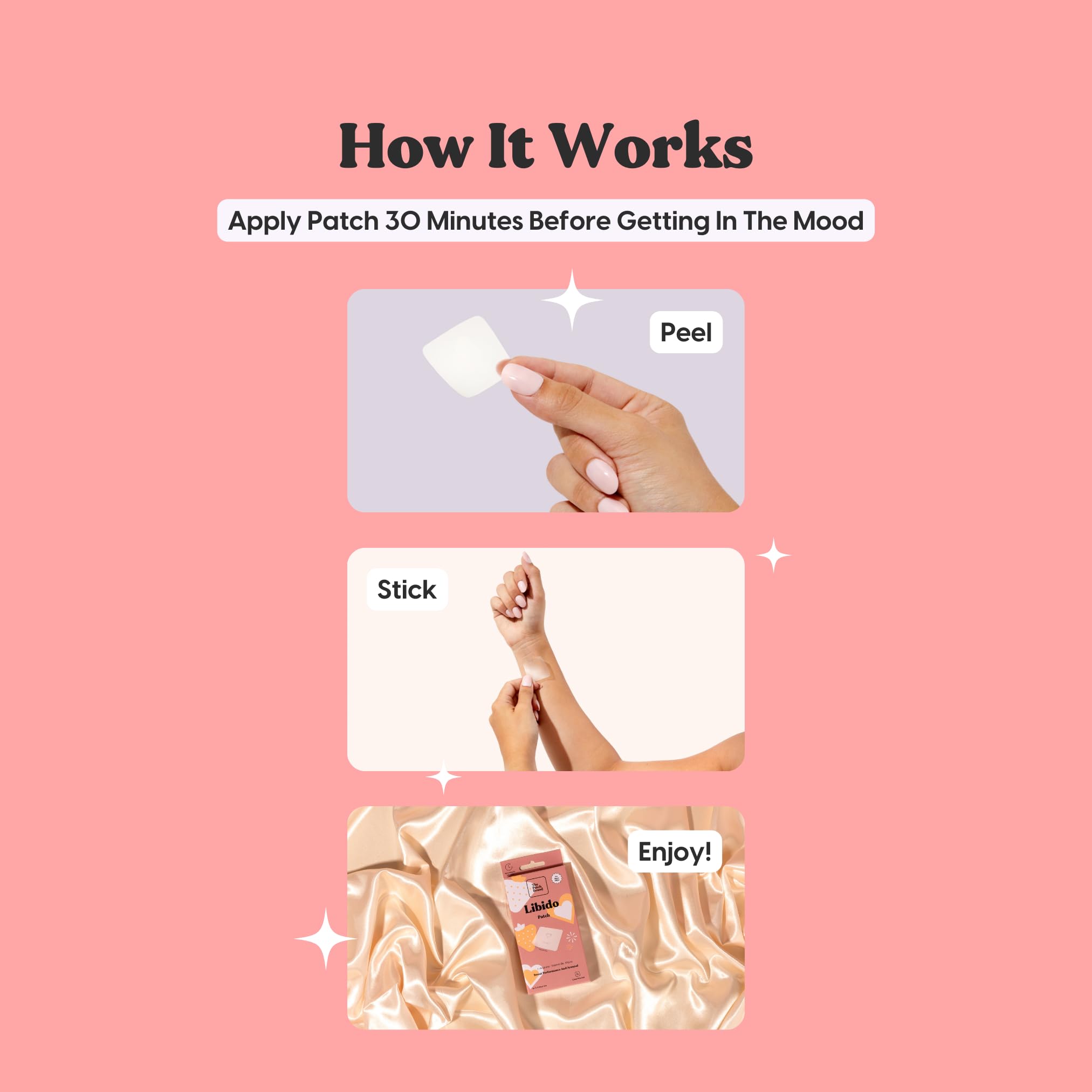 Ingredients highlighting L-Arginine, Vitamin B6, and Maca