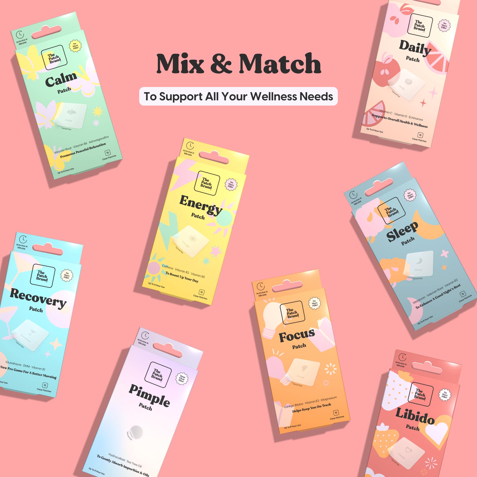 Bundle view: 4 packs of 15 patches each (60 patches total)