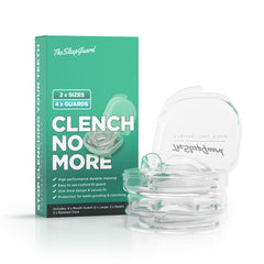 TheSleepGuard mouth guard pack of four in small and large sizes displayed