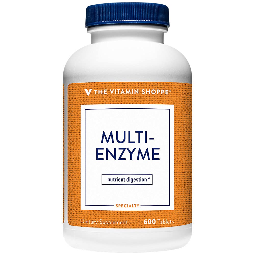The Vitamin Shoppe Multi Enzyme 600 Tablets label