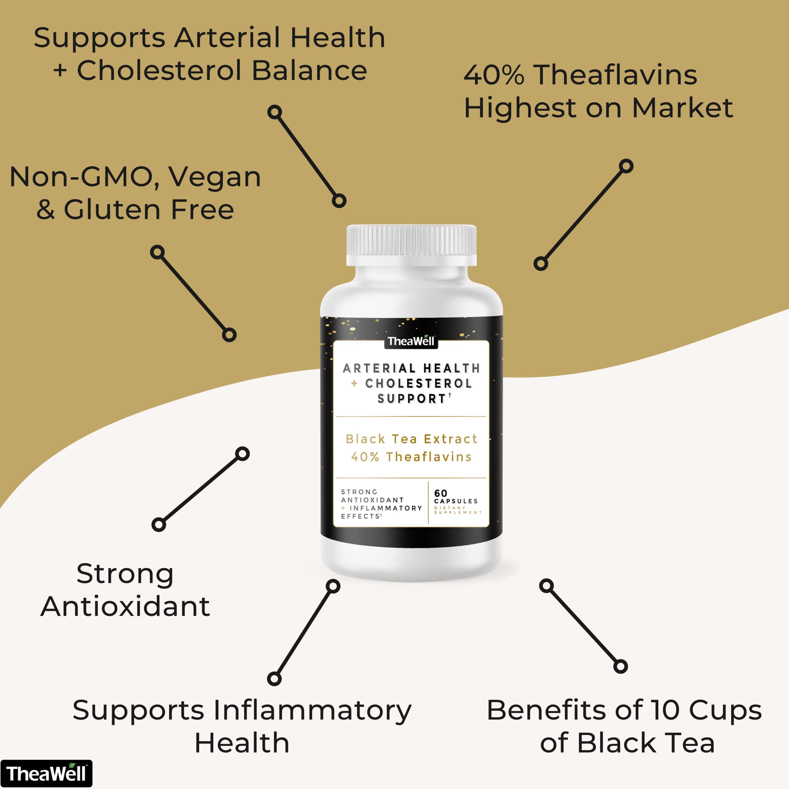 60-count bottle of TheaWell capsules