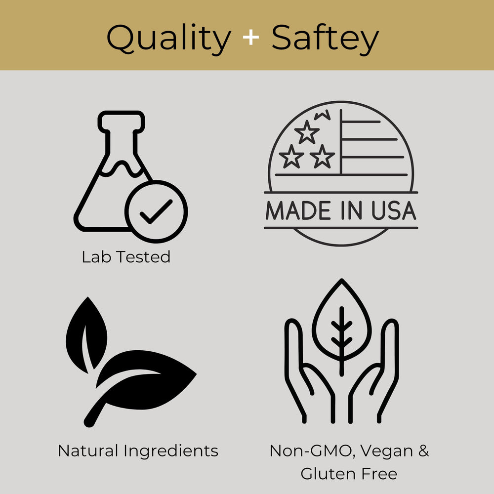 Non-GMO, vegan, gluten-free certification badge