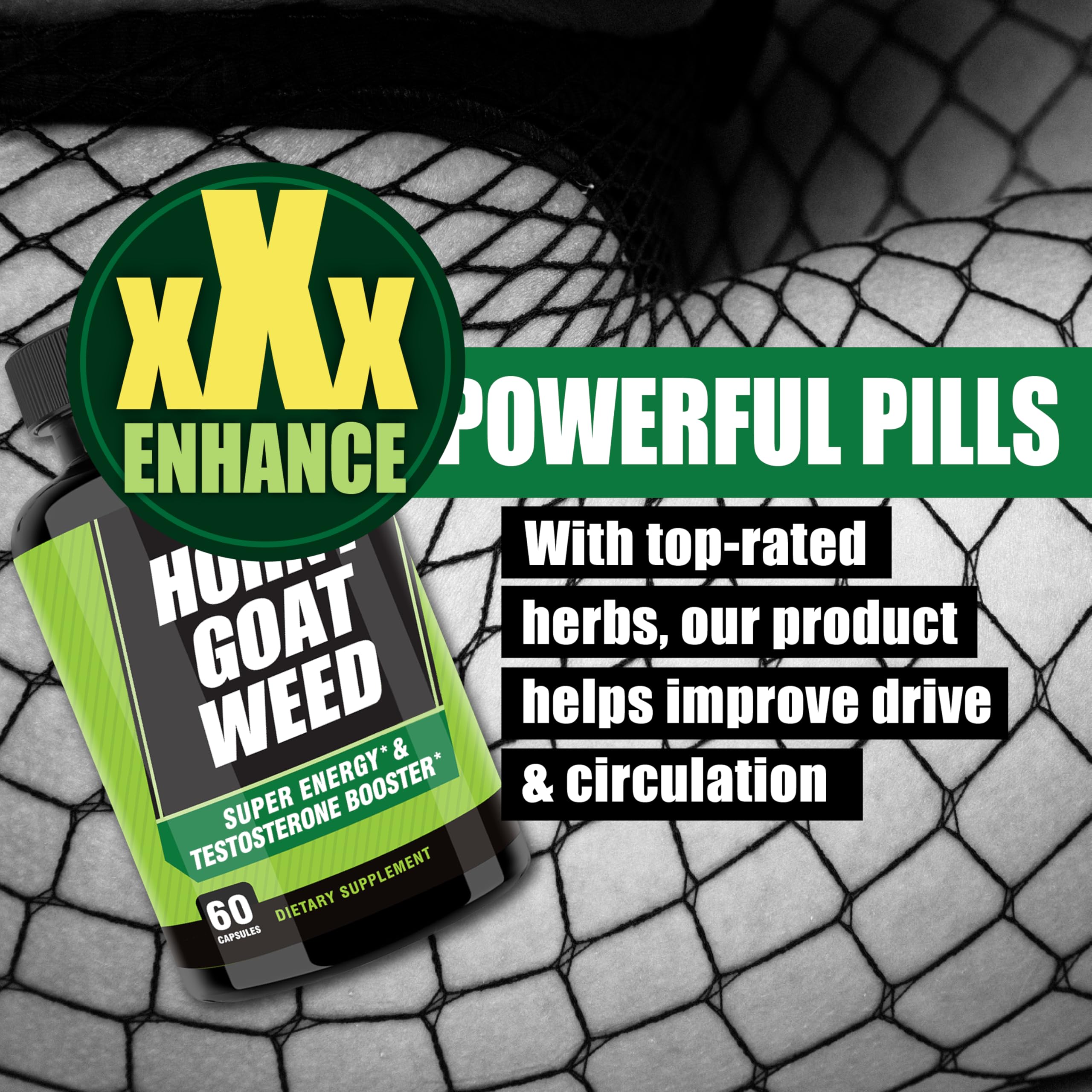 GMP-certified and product label detail for THELABSMENCO Horny Goat Weed for Men