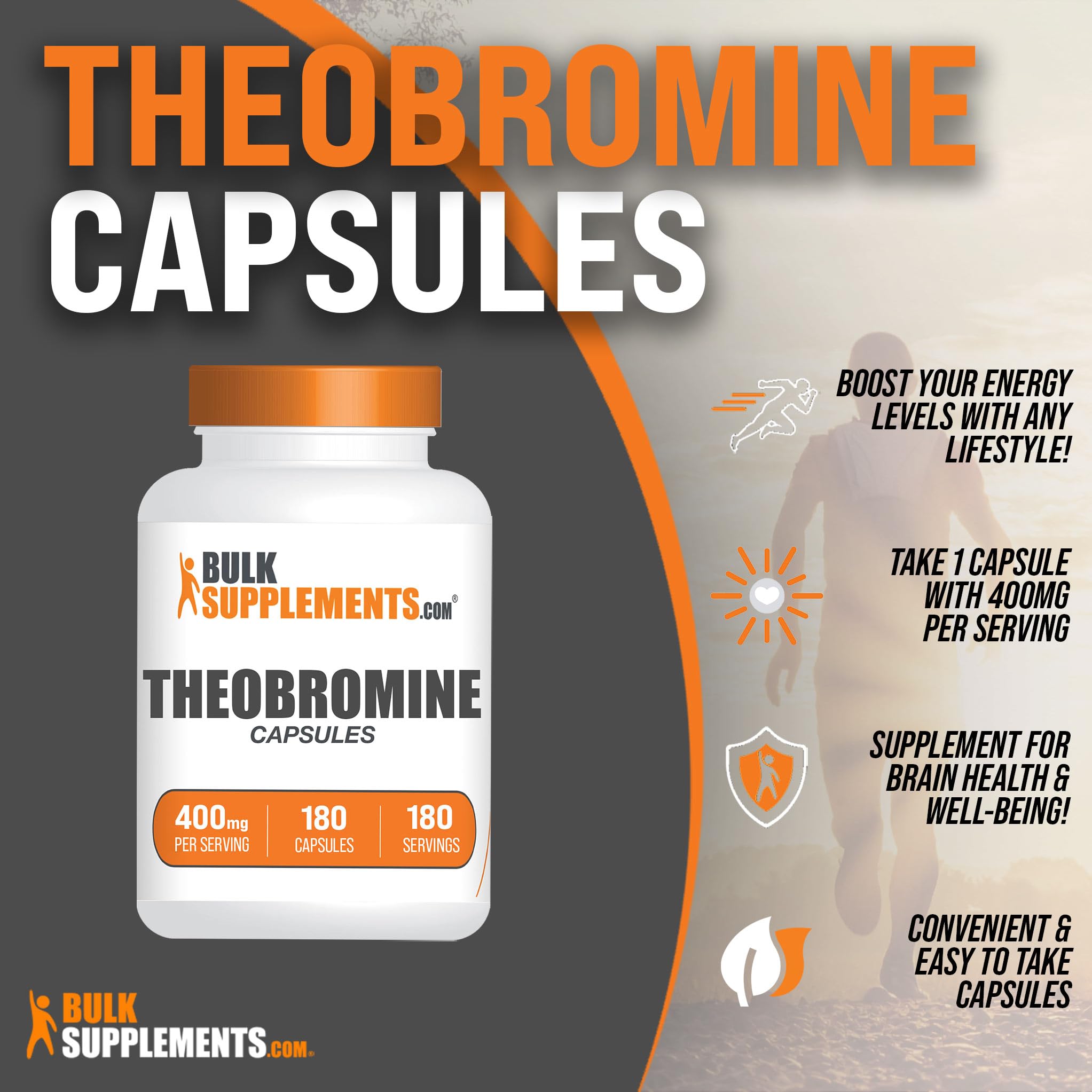 Gluten-free Theobromine capsules packaging