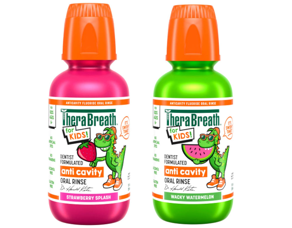 TheraBreath Kids Mouthwash with Fluoride - Organic Strawberry Splash, 10 fl oz