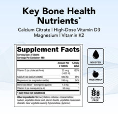 Calcium citrate 1000 mg content in TheraCal D2000