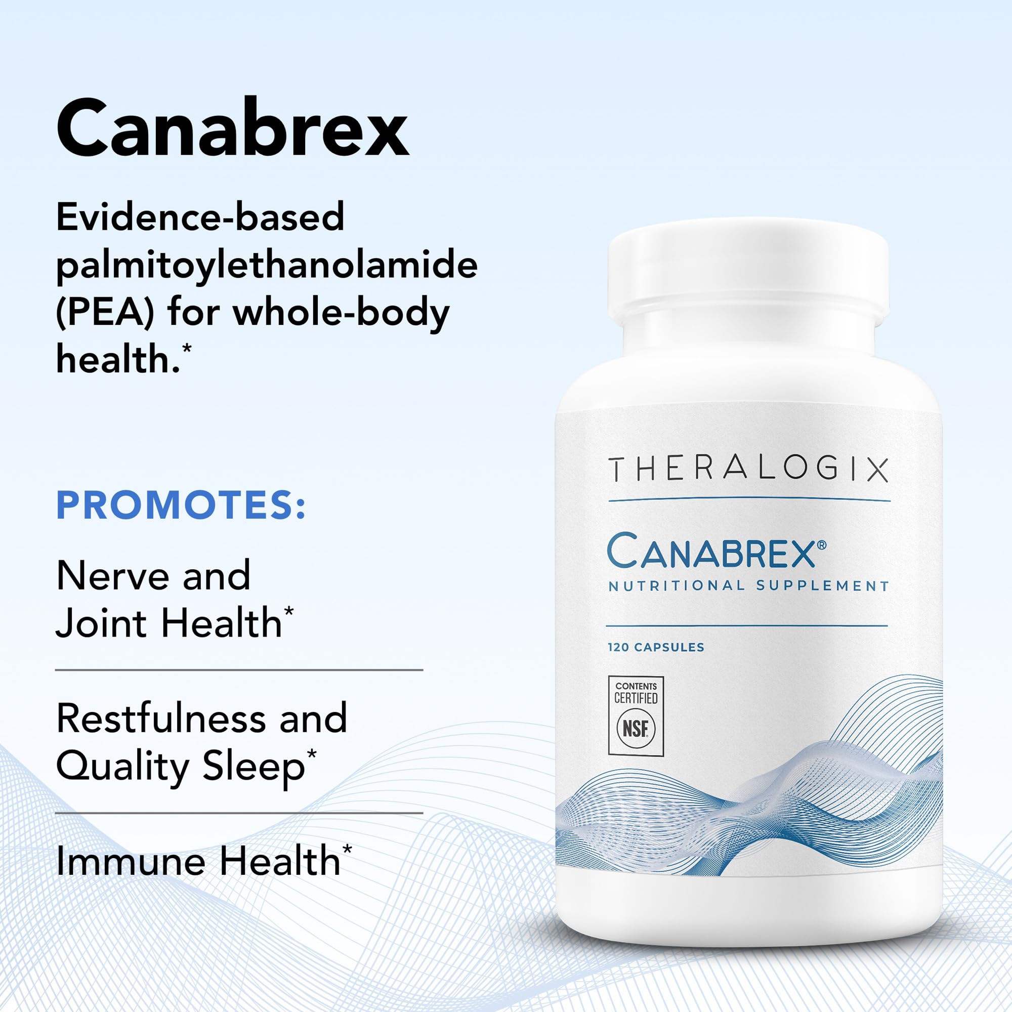 NSF certified Canabrex PEA supplement packaging