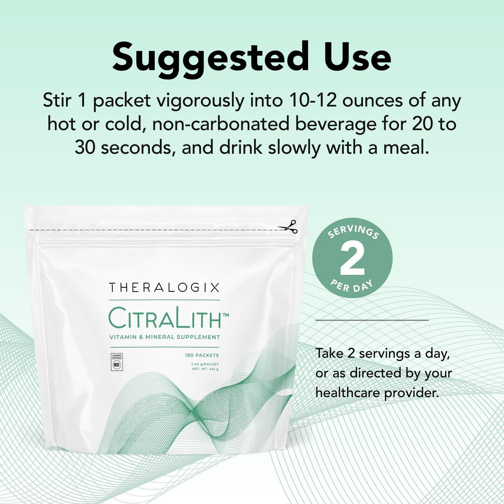 CitraLith packets highlighting added vitamin B6