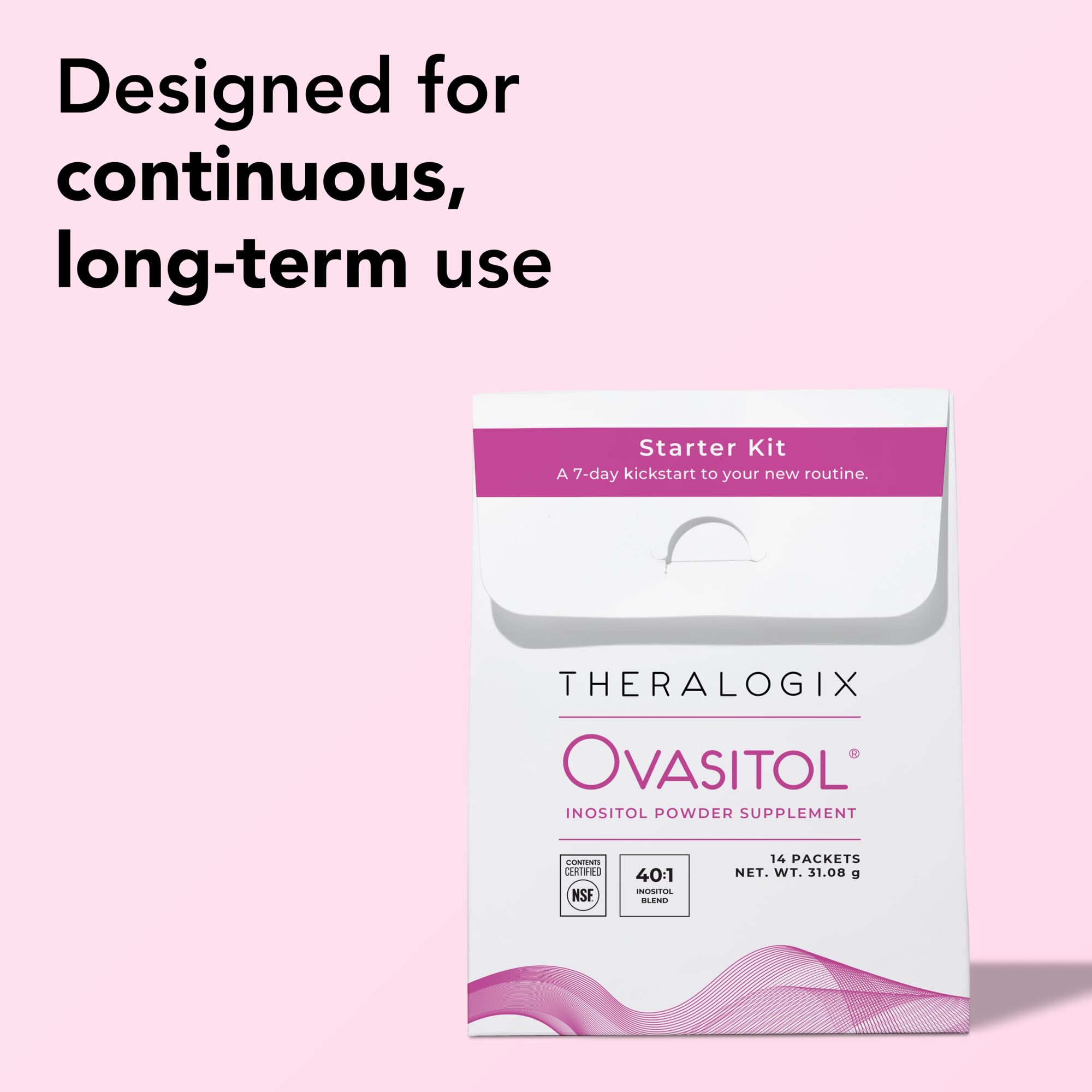 Theralogix Ovasitol label close up highlighting ingredients and purity