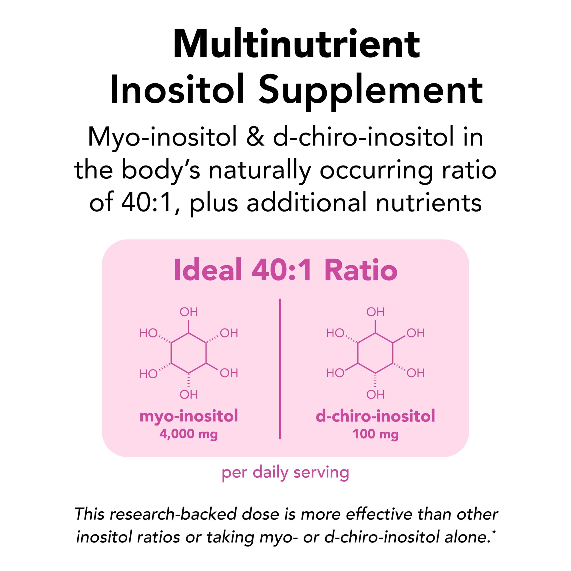 Theralogix Ovasitol Plus open canister revealing fine powder for easy mixing benefit convenience