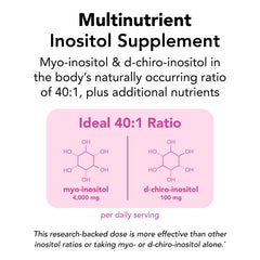 Theralogix Ovasitol Plus open canister revealing fine powder for easy mixing benefit convenience
