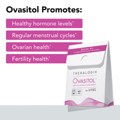 Theralogix Ovasitol powder dissolving in a glass for quick daily use