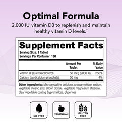 Close-up of Thera-D 2000 Vitamin D3 tablet showing 2000 IU