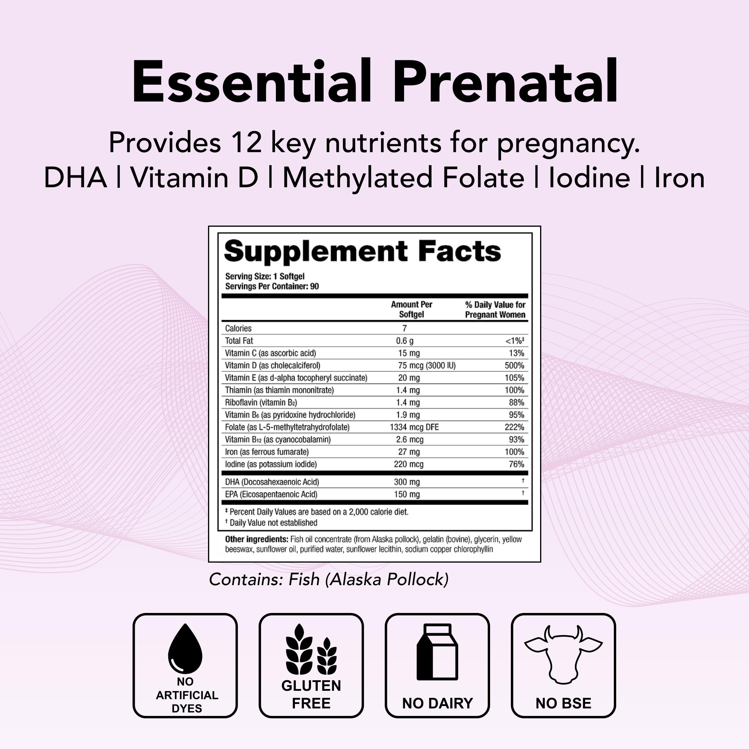 TheraNatal One prenatal vitamin bottle back label