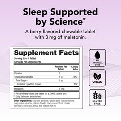 Close-up of Theratonin 3 mg melatonin chewable tablet for sleep support