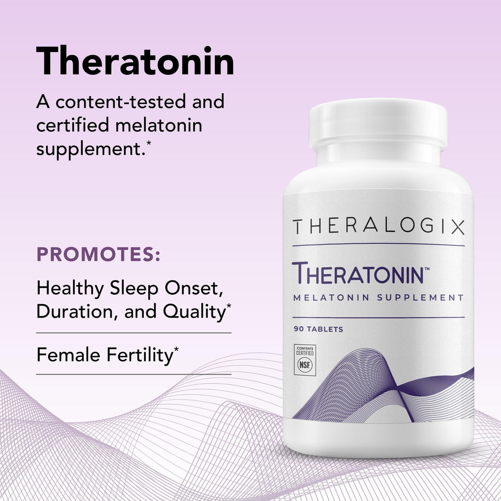 NSF-certified purity and potency label for Theralogix Theratonin