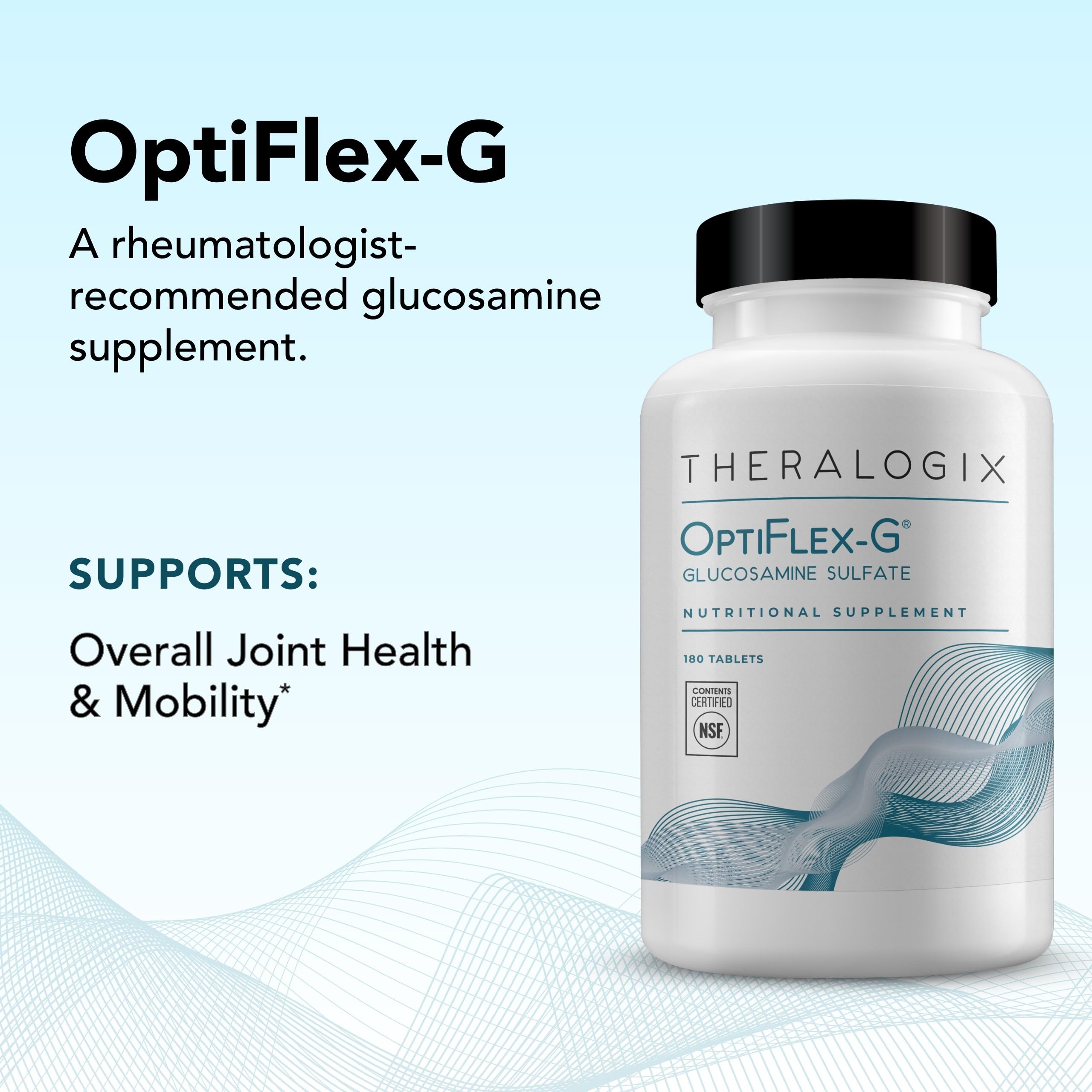 Bottle of Theralogix OptiFlex-G 180 tablets with label