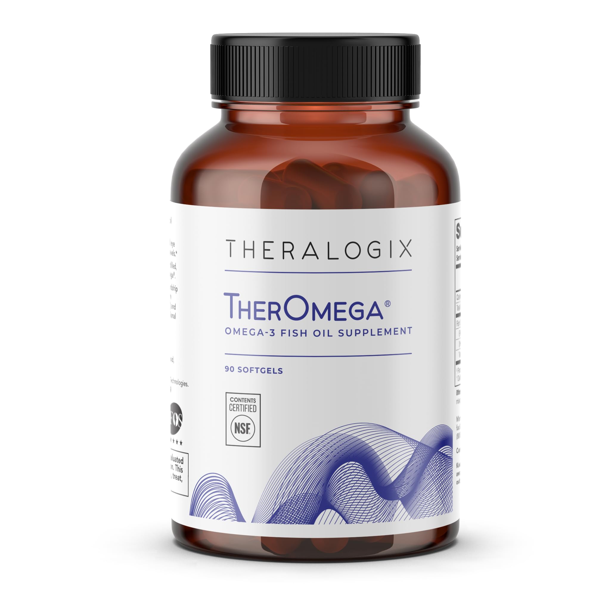 TherOmega omega-3 fish oil softgels bottle front