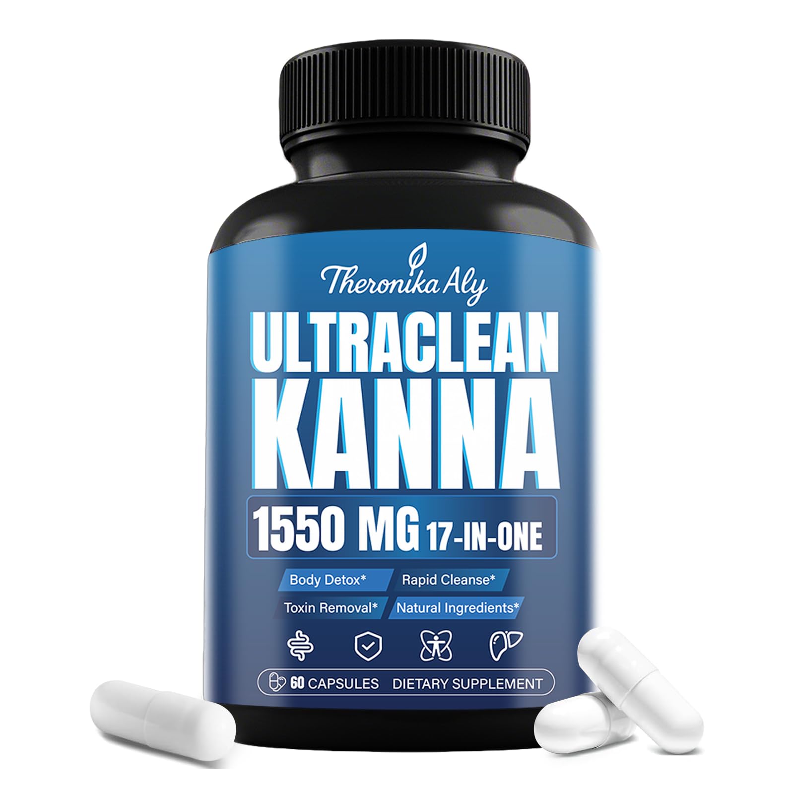 Theronika Aly 17-in-ONE bottle, ready for a convenient daily detox routine.