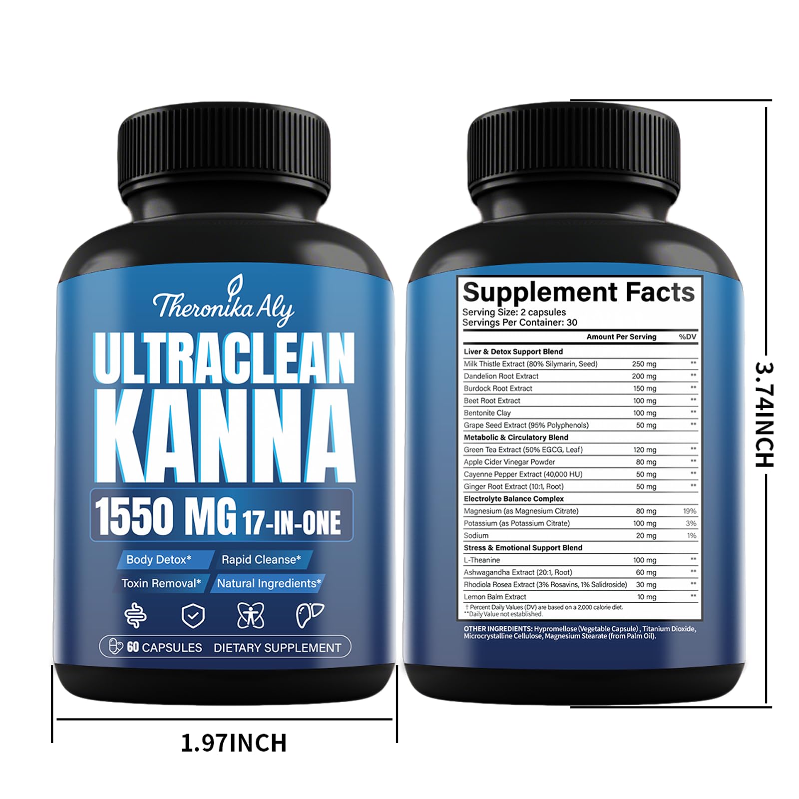 Theronika Aly vegan non-GMO label close-up emphasizes clean plant-based wellness.