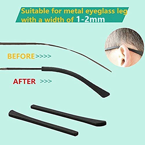 Silicone tips compatible with thin metal eyeglass legs