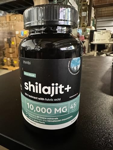 Front view of Thinbi Shilajit capsule bottle with 90-count label