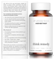 Think Remedy organic beet root powder jar showing pure beet powder for crisp, natural nutrition.