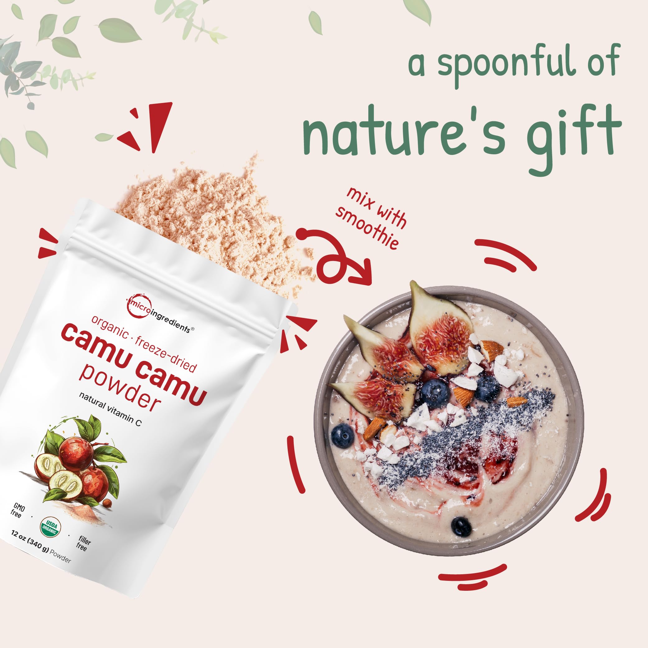 Third-party lab testing certificate for Camu Camu powder