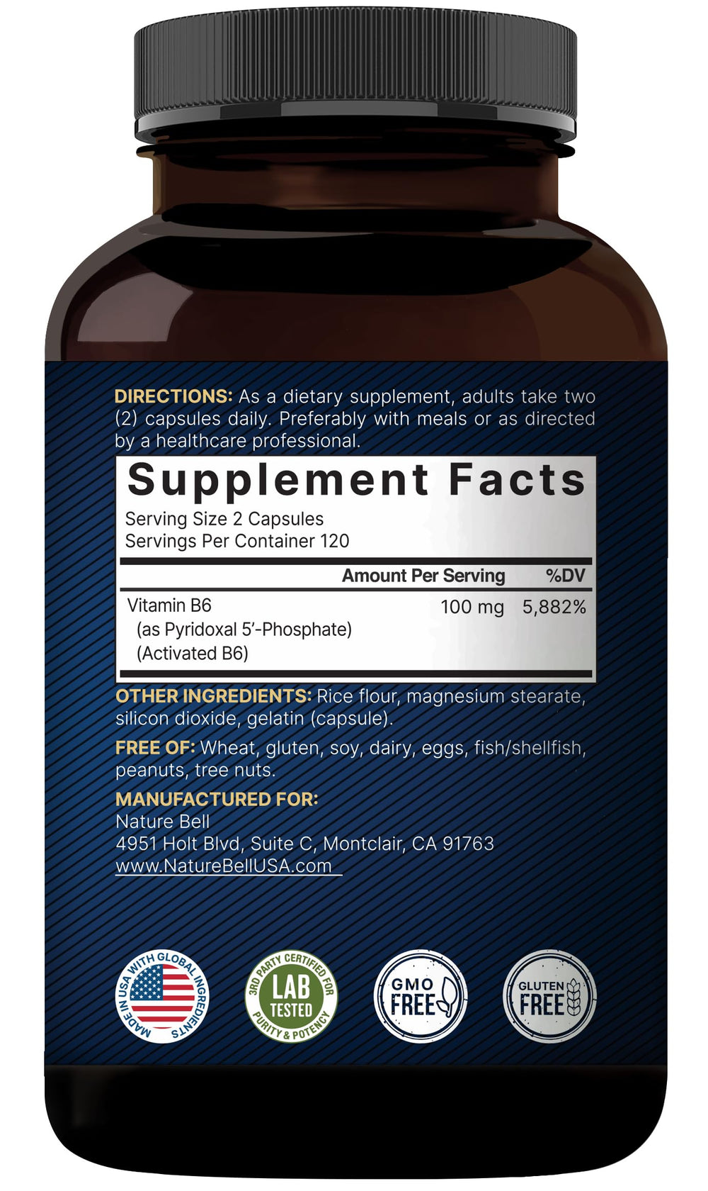 Third-party lab tested P5P vitamin B6