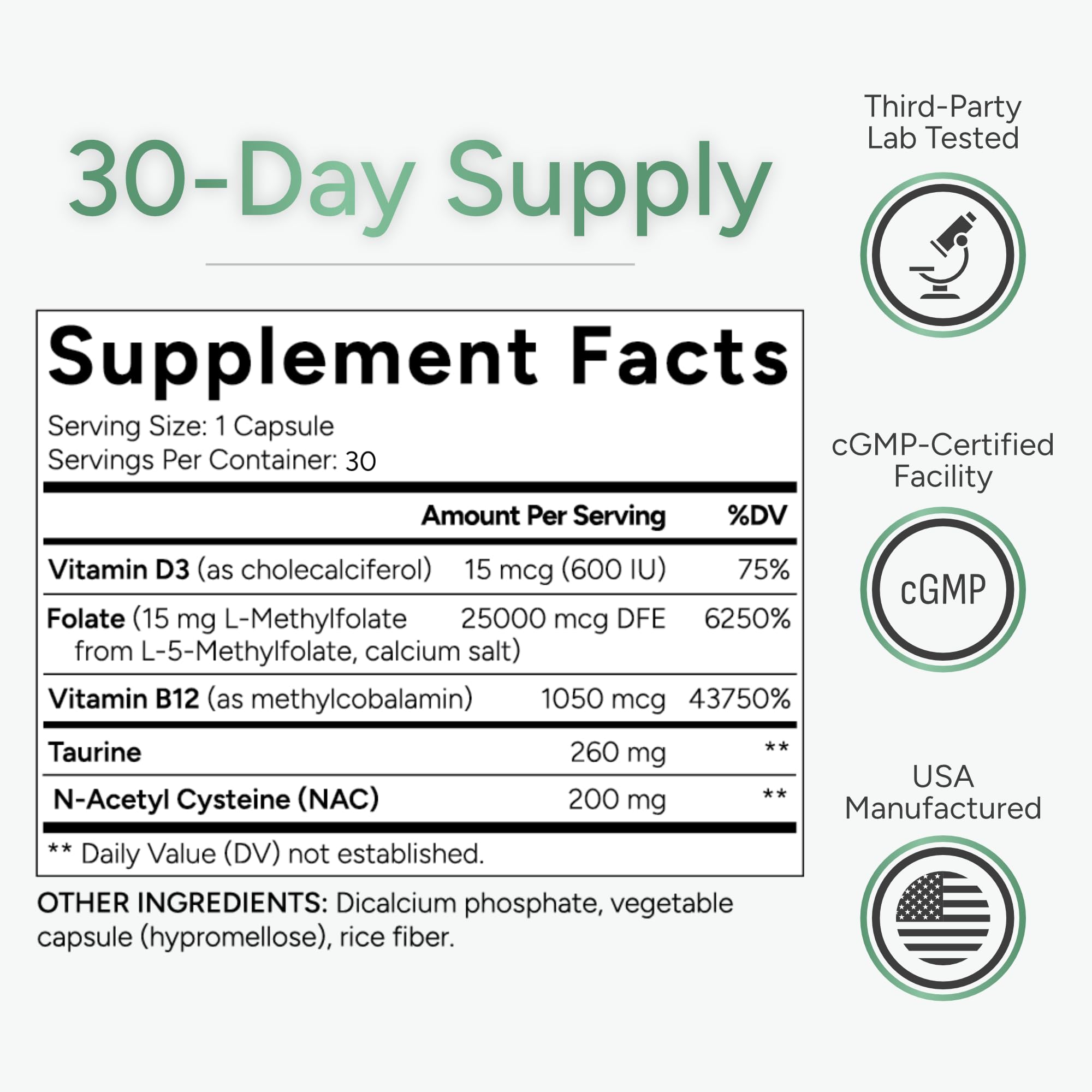Third-party tested ingredients seal