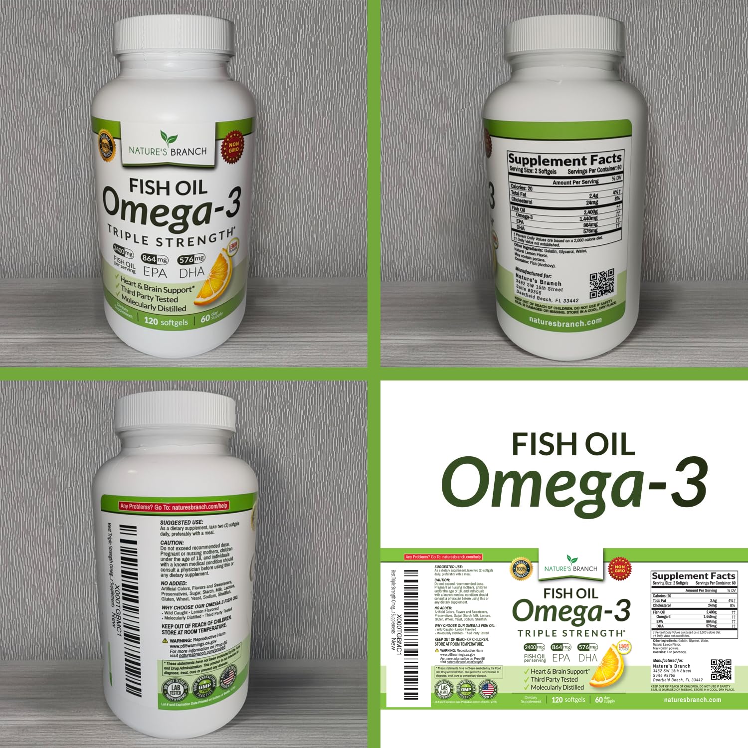 Third-party tested omega-3 fish oil seal