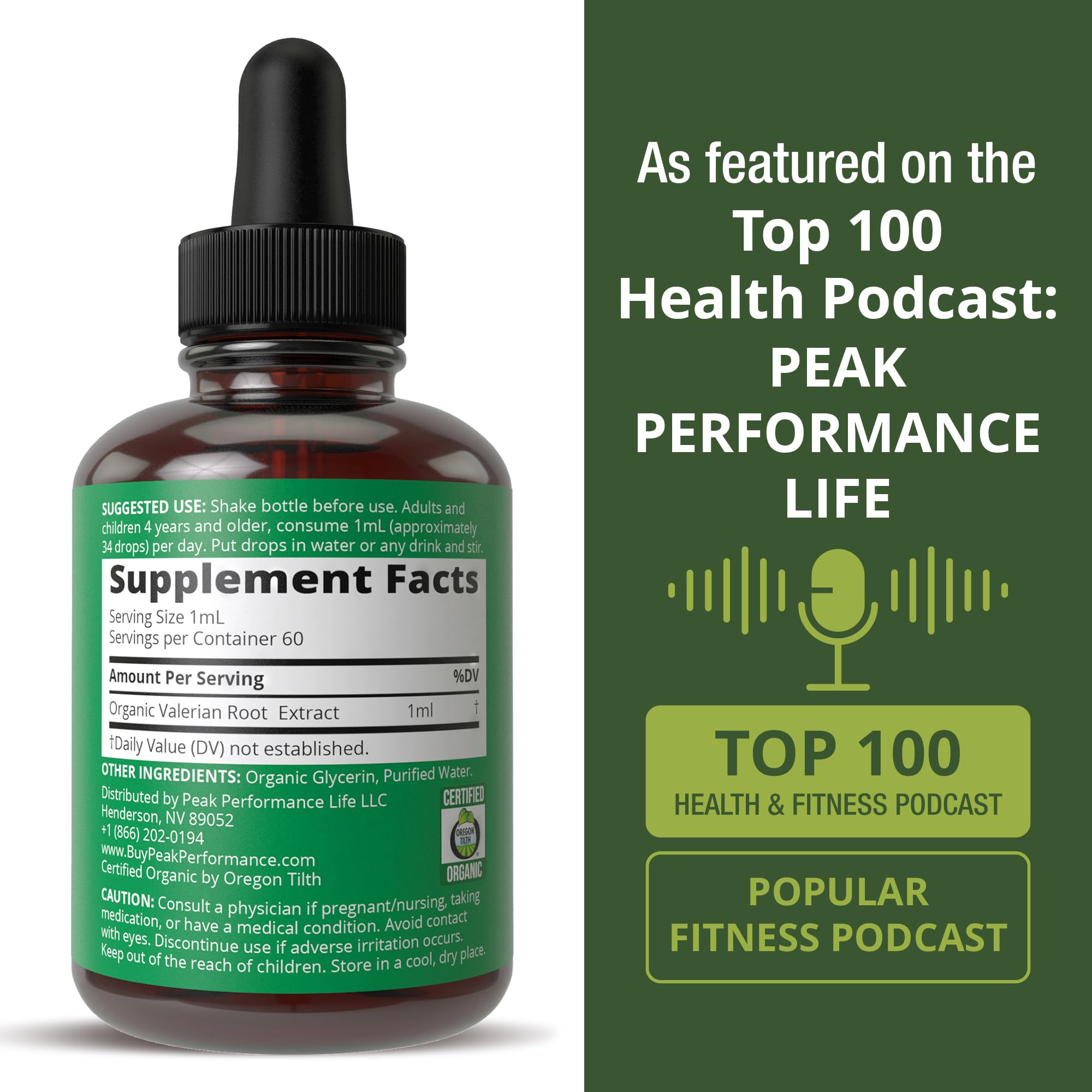Third-party tested for purity badge on valerian drops