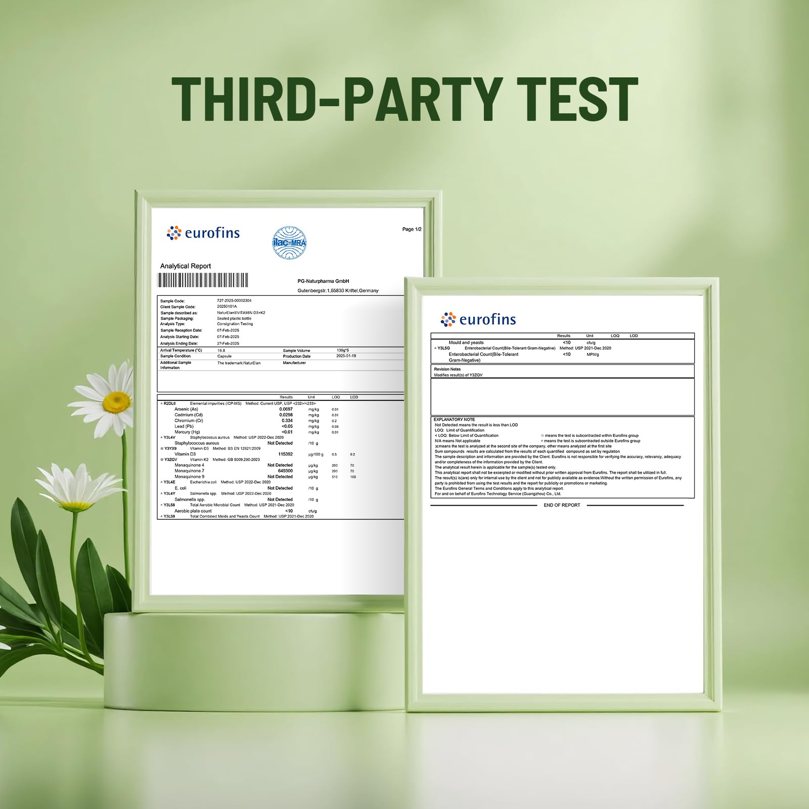 Third-party testing seal on supplement packaging