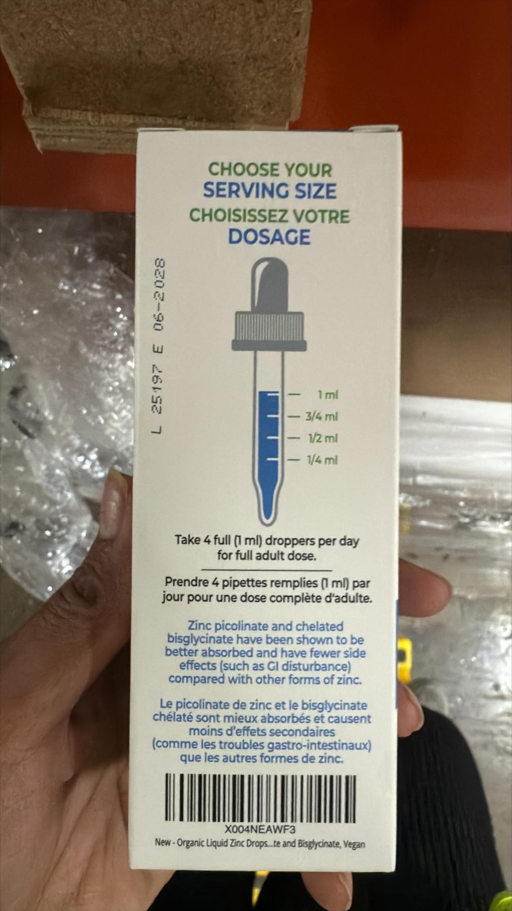 Third-party testing certificate for zinc drops