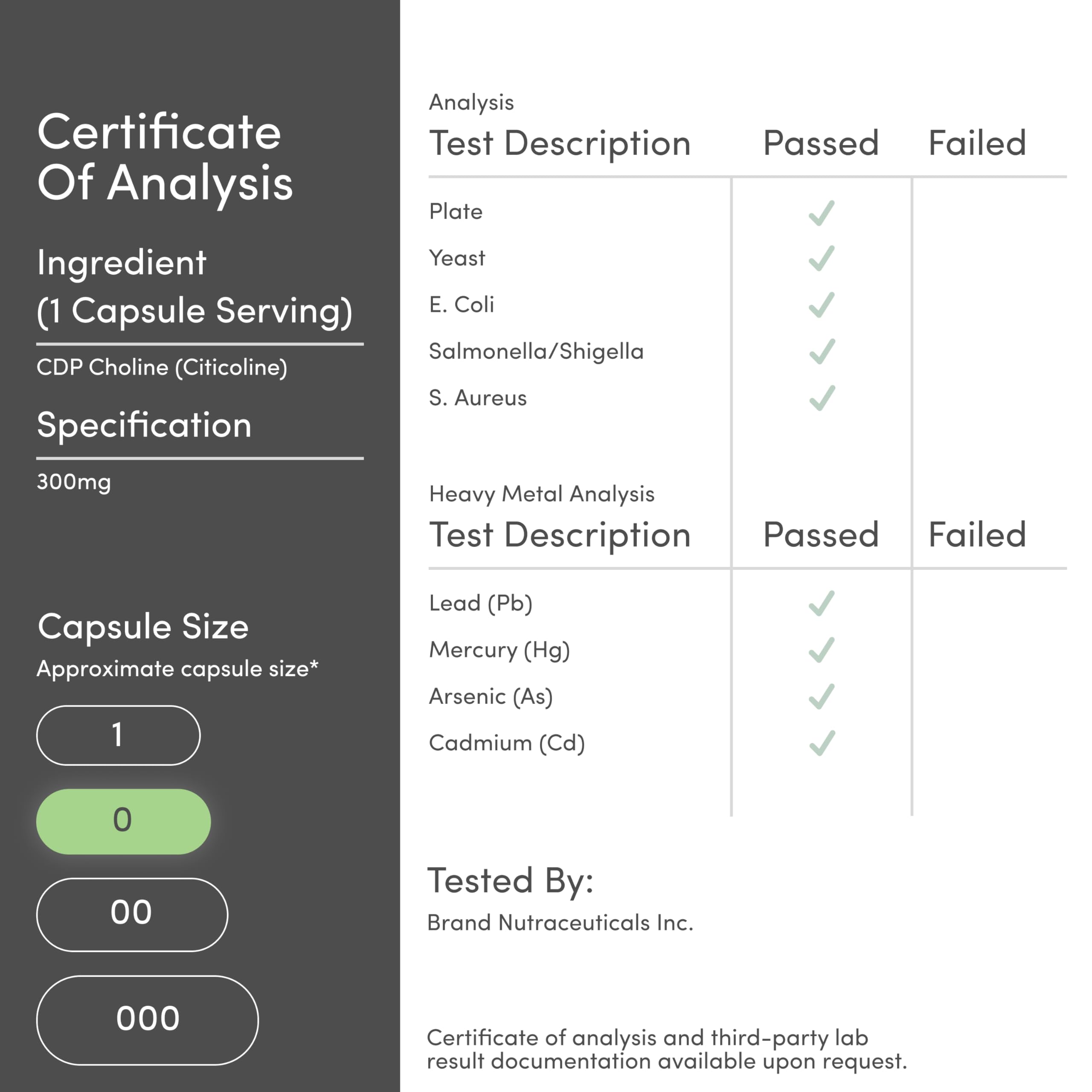 Seal indicating third-party testing for CDP Choline